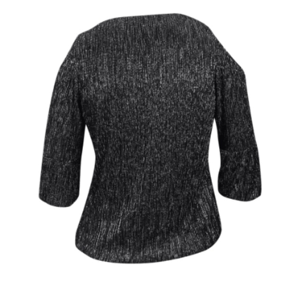 ALFANI PLUS SIZE METALLIC COLD-SHOULD DARK SILVER - Picture 2 of 2